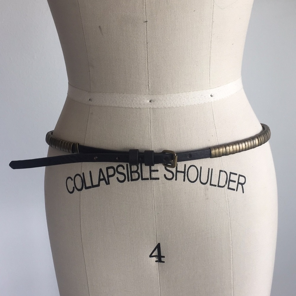 Antique brass and leather hip belt
